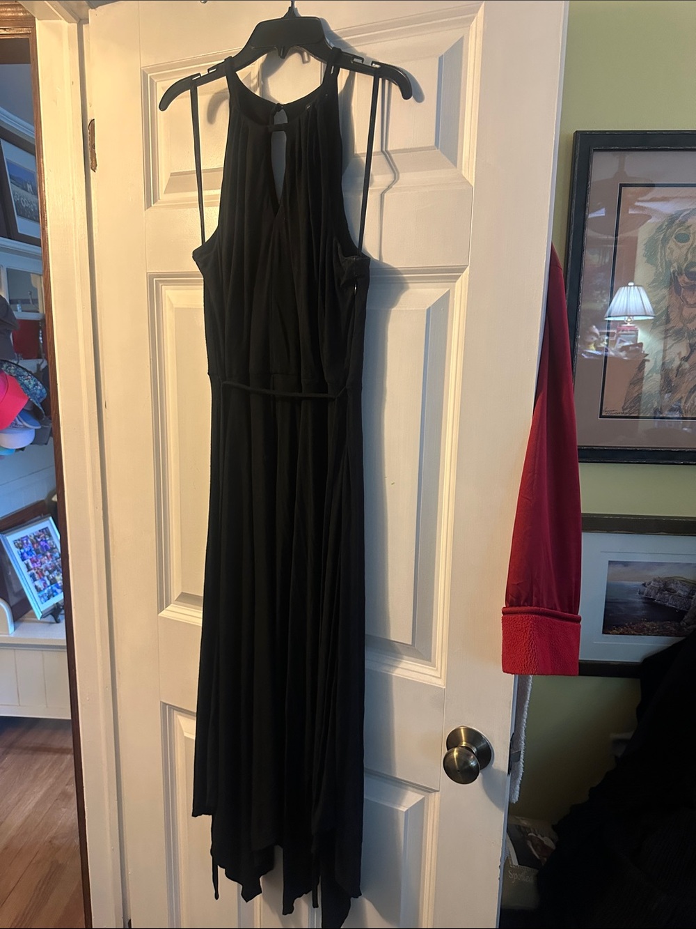 Ann Taylor Black Halter Maxi Dress with Keyhole